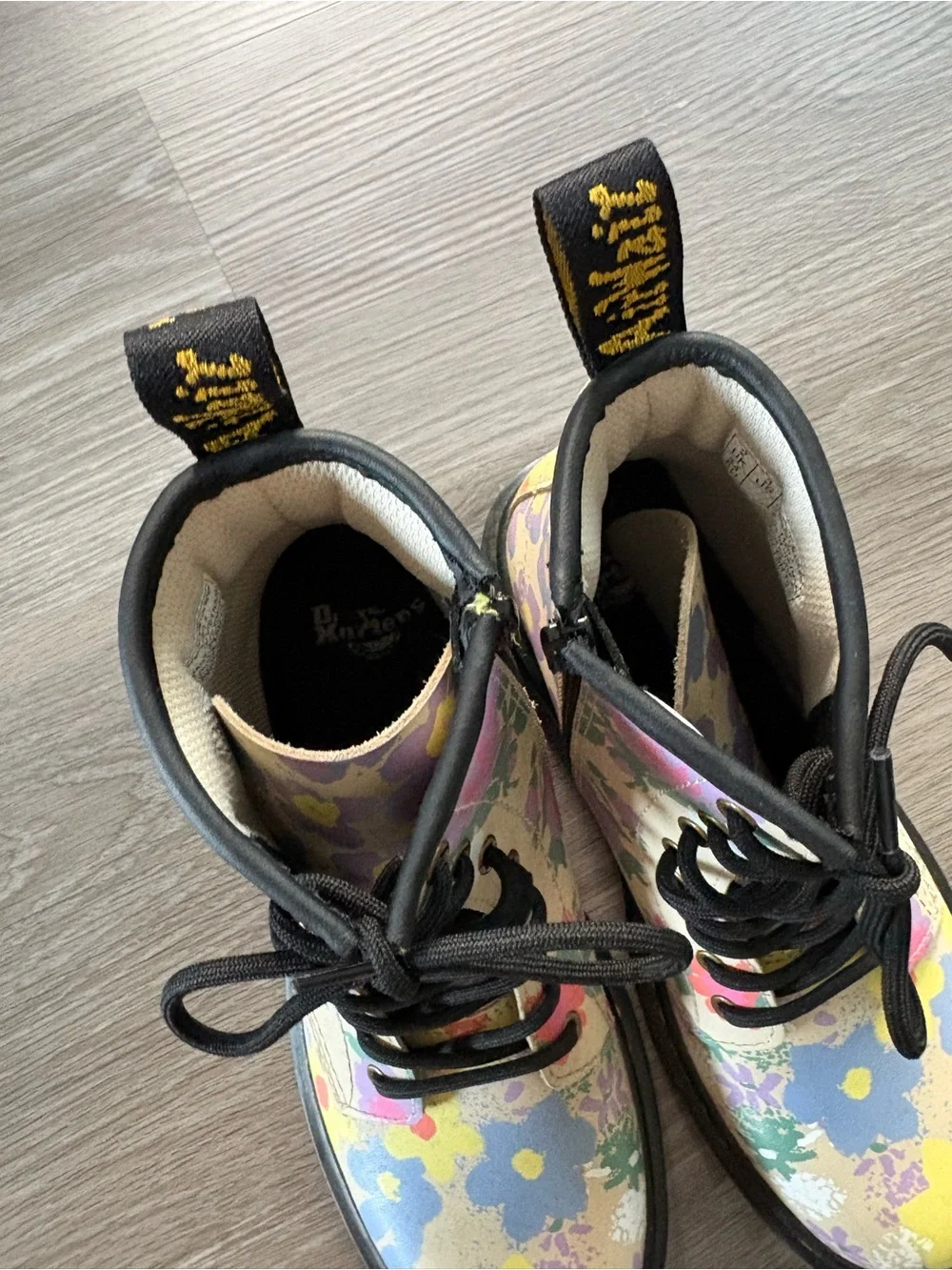 Floral dr martens Combat Boots - Pastel Multi